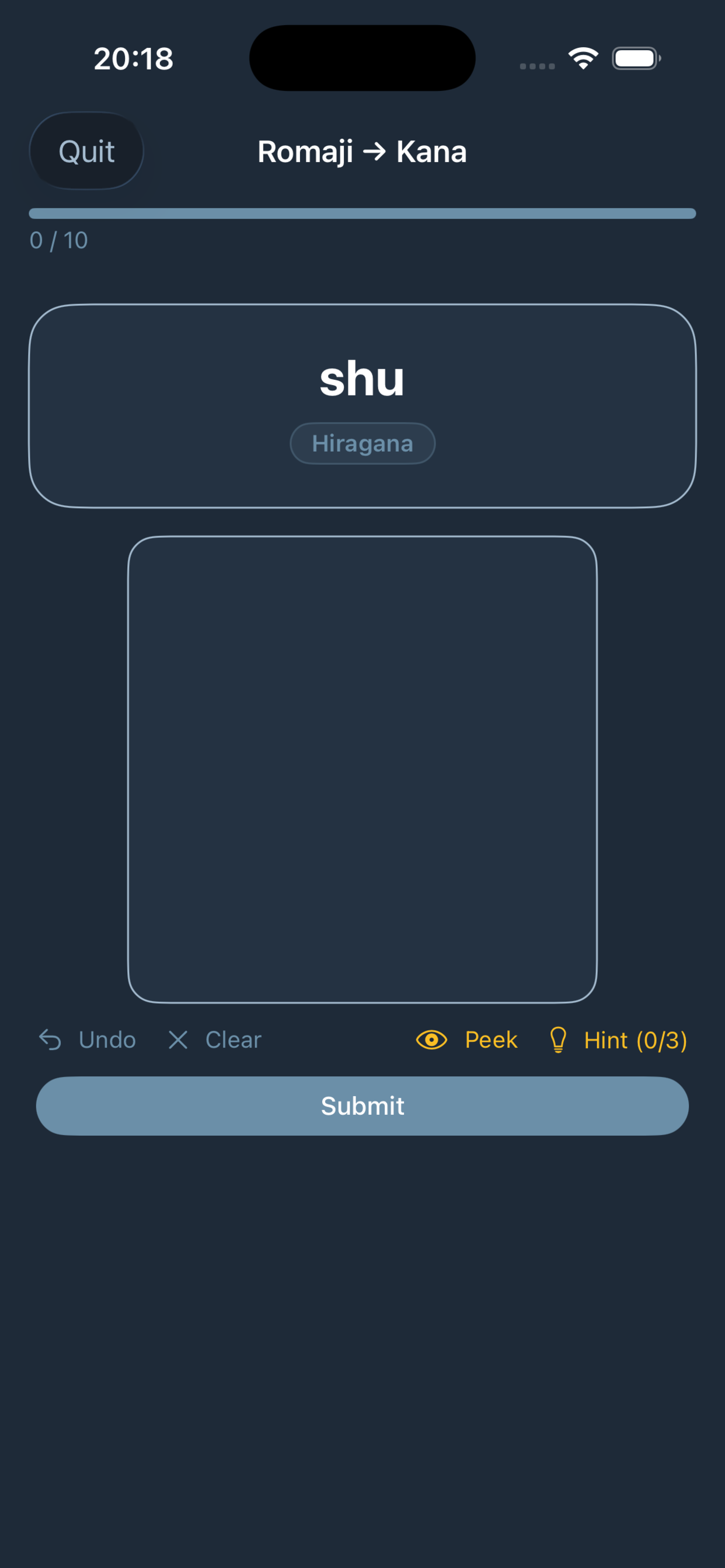 KanaScript quiz